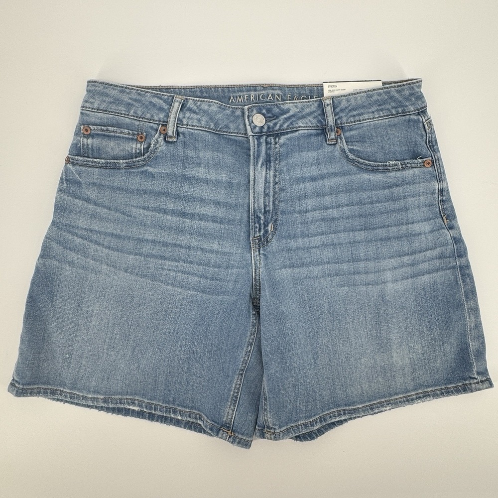 American Eagle Low Rise Baggy Denim Shorts Women's Size 8 29W Stretch Y2K Boho